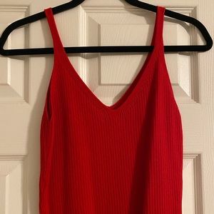 H&M red ribbed tank top